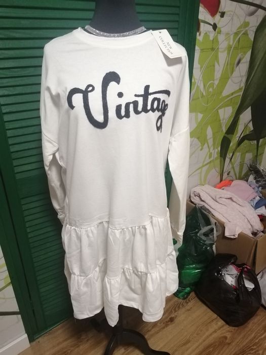 Vintage sukienka tunika r. L