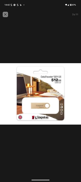 Kingston 512GB DataTraveler SE9 G5 220MB/s USB 3.2 Gen 3 50 mie gwaran