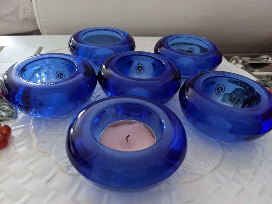Підсвічники із кольорового скла ручної роботи виробництво Швеція