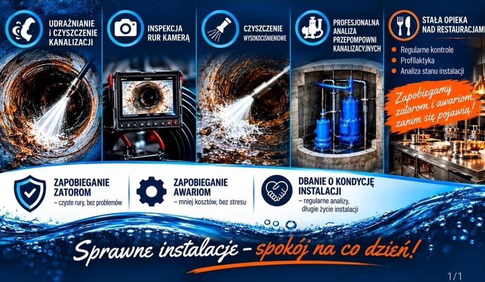 Hydraulik -  Udrażnianie Kanalizacji ,Kamera ,Przepompownie |  Warszawa/Radom