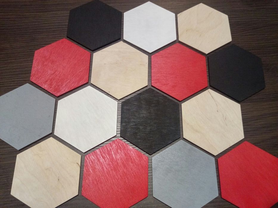 Hexagon na ścianę lub podkładka pod szklankę, kufel, filiżankę, ozdoba
