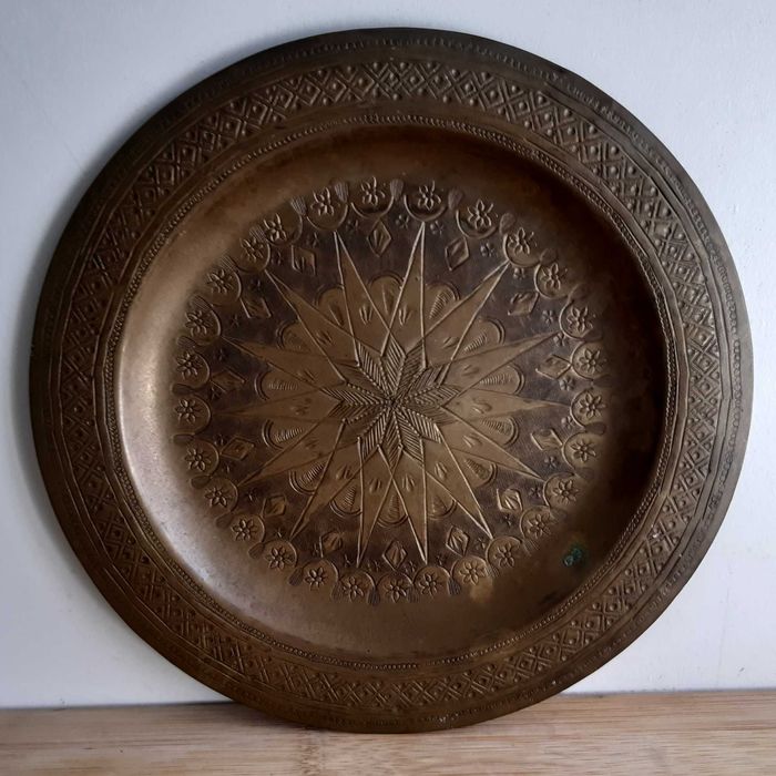 Pequeno Prato 20cm Latão Decorativo Antigo