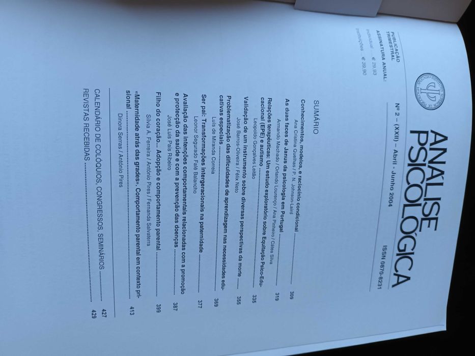 Análise Psicológica - Nº2 Série XXII