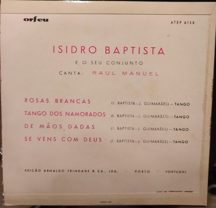 Vinil de Isidro Baptista - Rosas Brancas