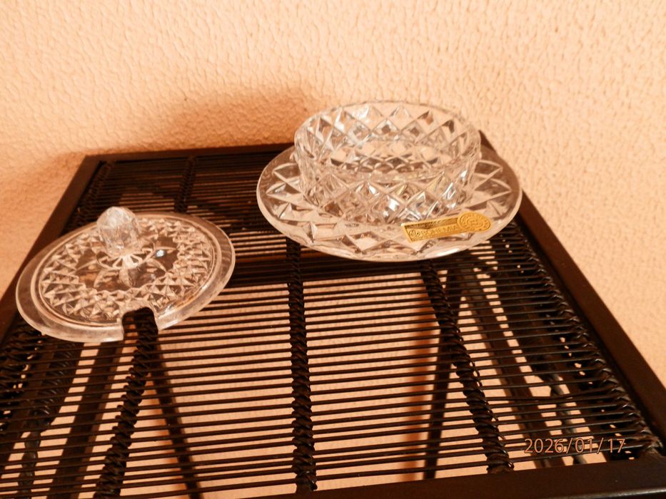 Lote - Açucareiro + Bombonière em Cristal de  Bohème