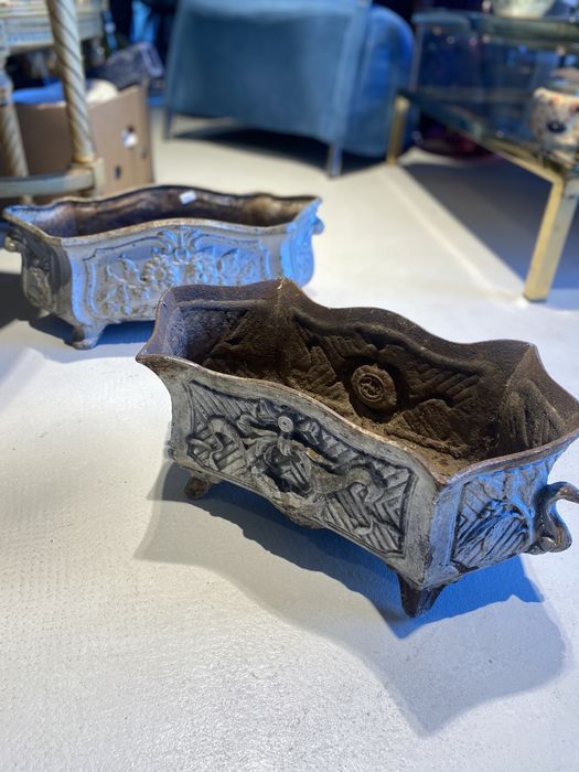 Francuskie Antyczne Zardiniery Donice Zeliwo XIX w