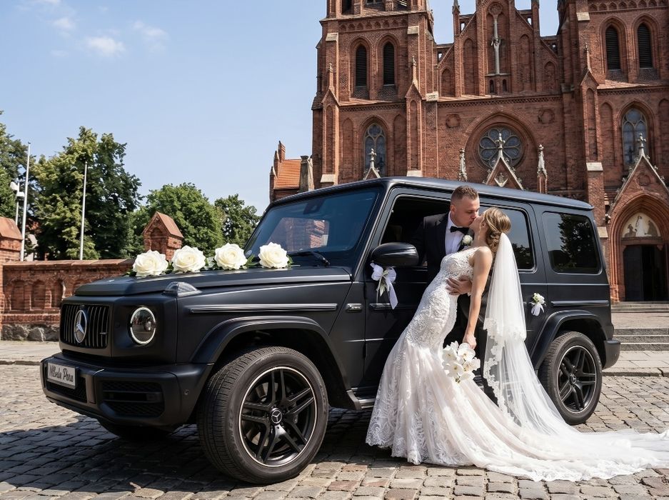 Auto do ślubu Mercedes G-Klasa G63 AMG Wesele Białystok całe Podlasie WOLNE TERMINY 2026/2027