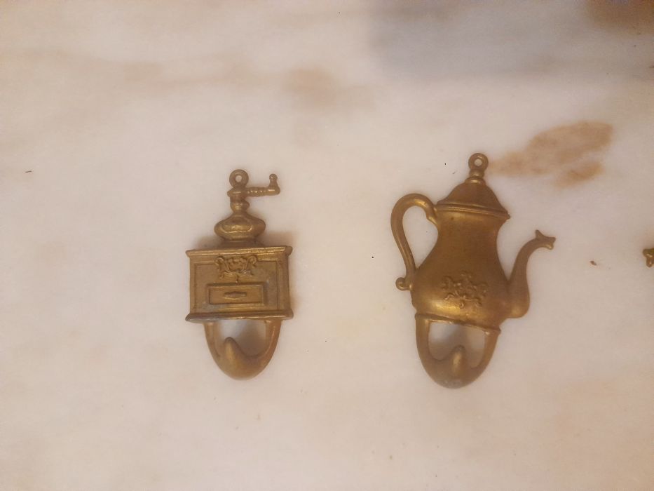 Conjunto de 3 Ganchos Vintage em Latão
