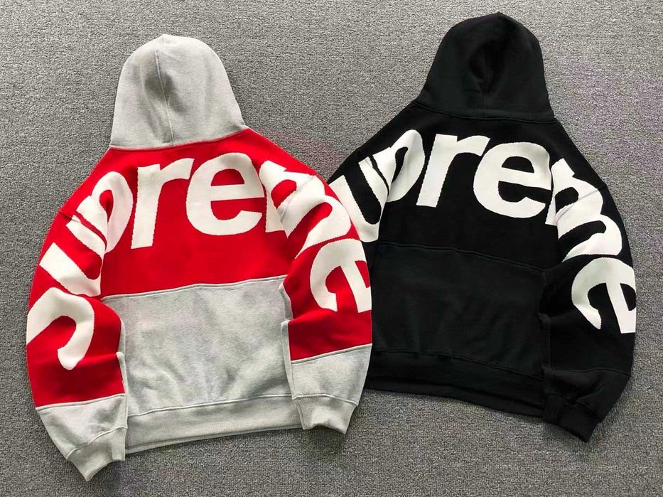 Худі Supreme світшот Суприм з великим логотипом на спині та рукавах