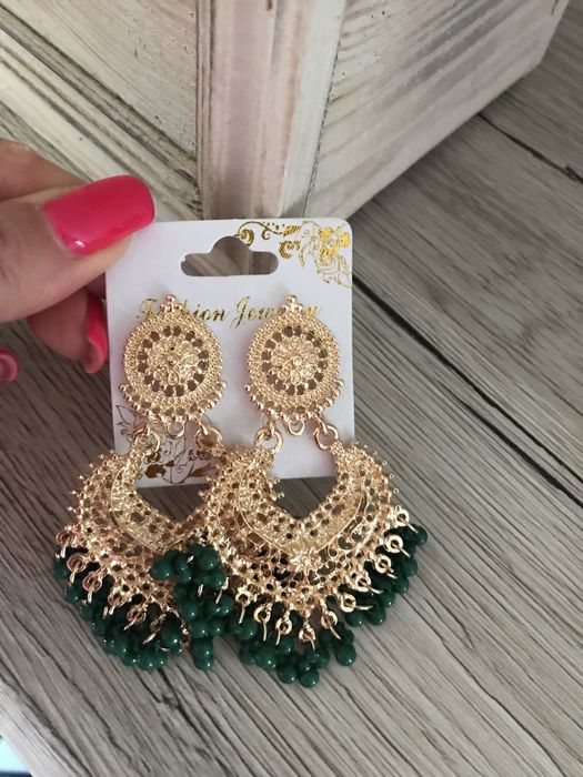 Kolczyki Vintage Retro stal pozłacana