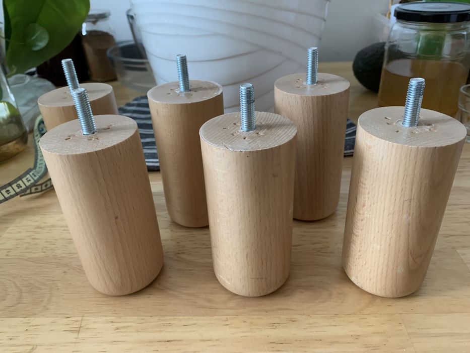 Nogi do mebli - 6 sztuk - drewniane