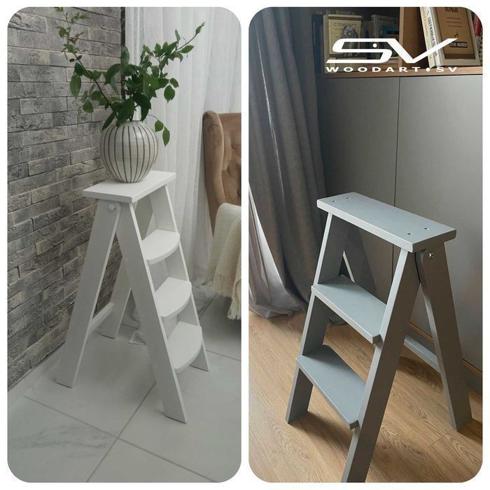 Стремянка деревянная для кухни Драбина табурет дерев'яна для кухні Бук