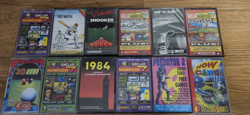 Gry na kasetach na sinclair ZX spectrum retro komputer zestaw