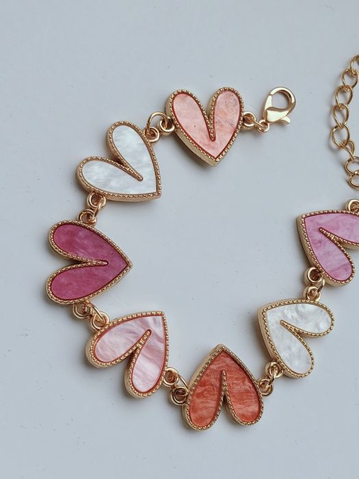 Bransoletka serca złoty kolor