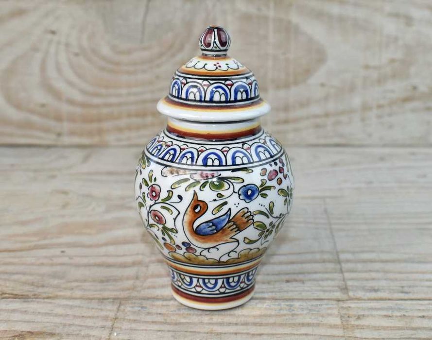 Pote vintage pintada à mão - Faiança de Coimbra - Século XVII