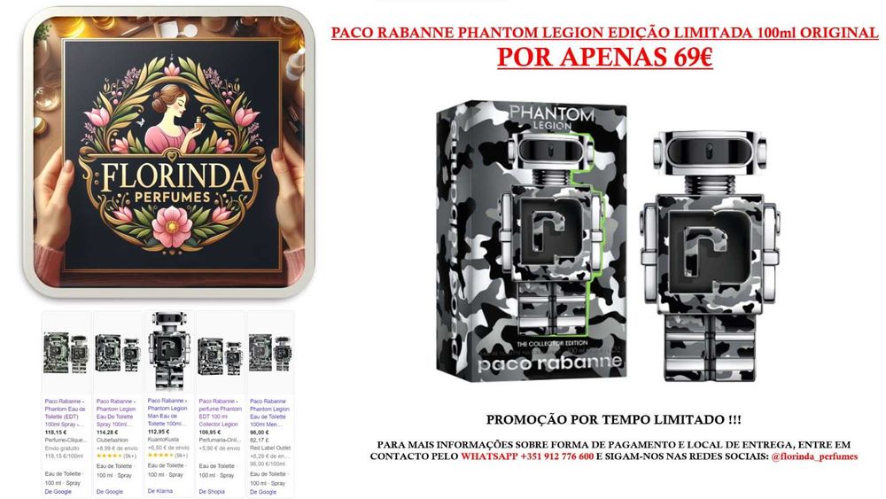 Perfume Paco Rabanne Phantom Legion Edição Limitada 100ml Original