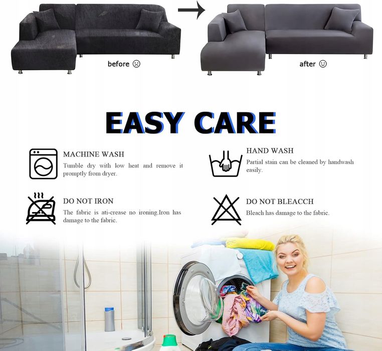 Pokrowiec na sofę Lydevo L 2+3 SIEDZENIA + 2 poszewki na poduszki