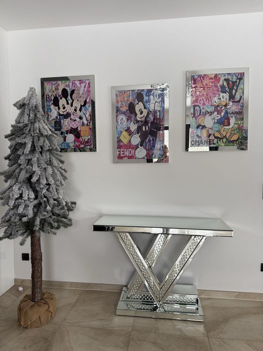 Komoda lustrzana LV  glamour z kryształkami 120x80x40