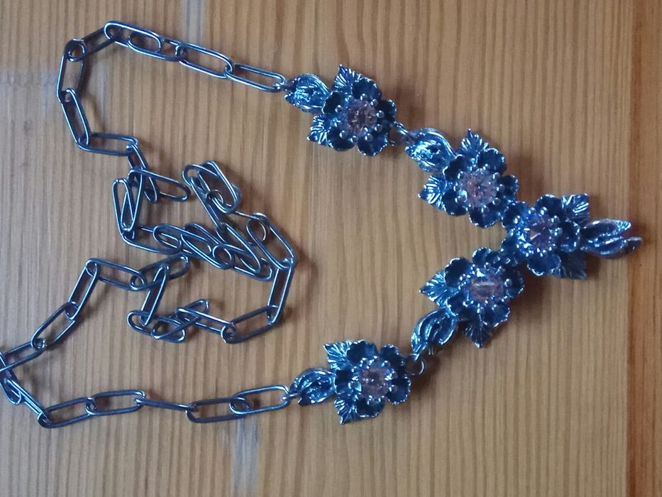 Srebro naszyjnik z kryształkami