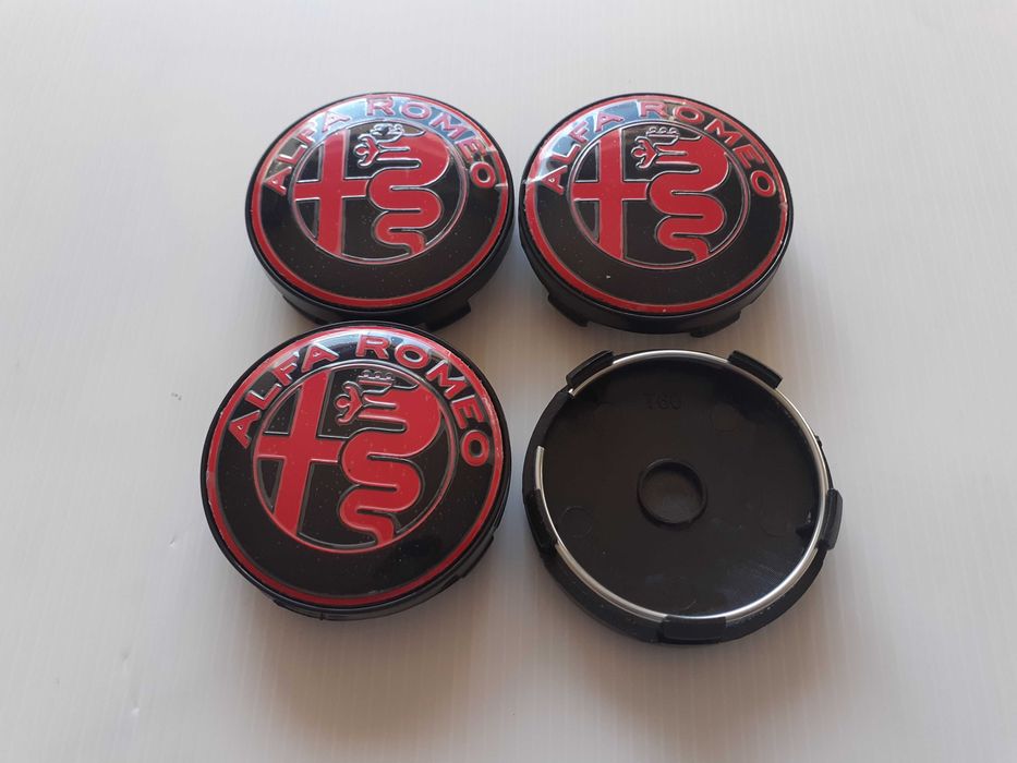 Centros/tampas de jante completos Alfa Romeo com 50, 56, 60 e 65 mm