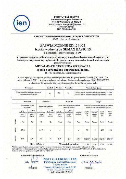 Kocioł METAL-FACH Semax Basic15 kW