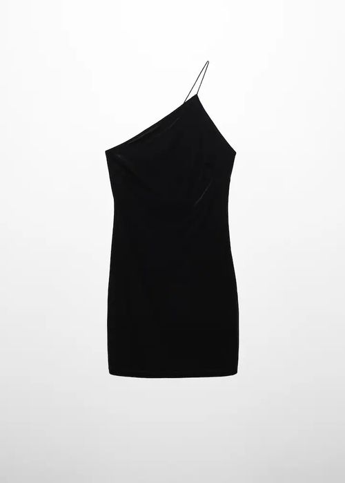 (Novo com etiqueta) Vestido preto de veludo S da Mango.