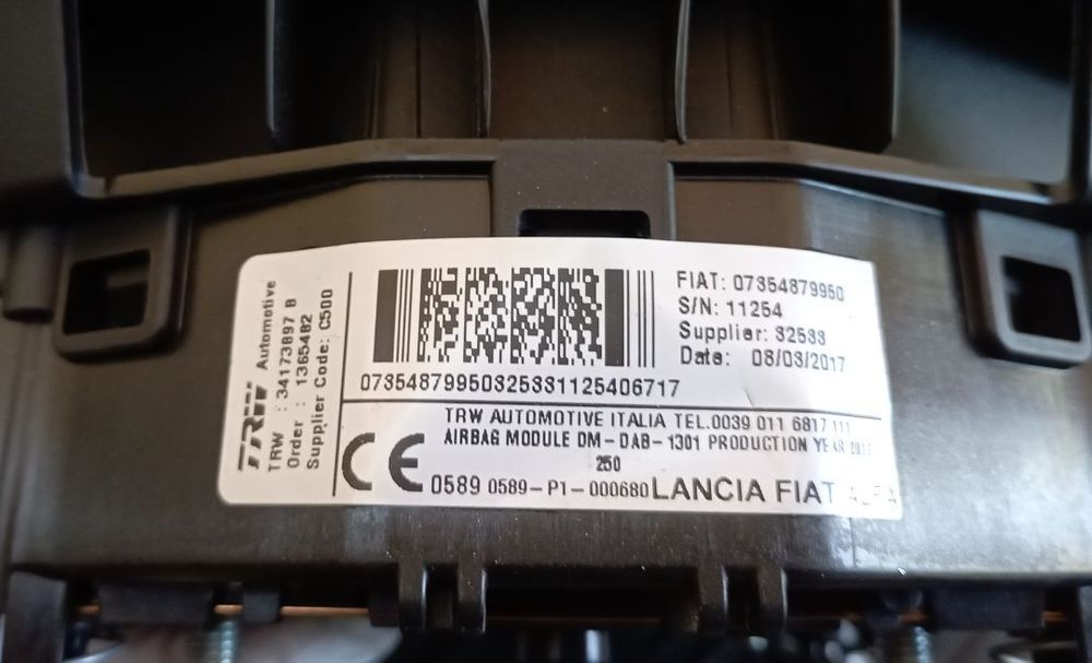 Airbag Volante Fiat Ducato 2017 Ref. 07354879950 / 34173897B