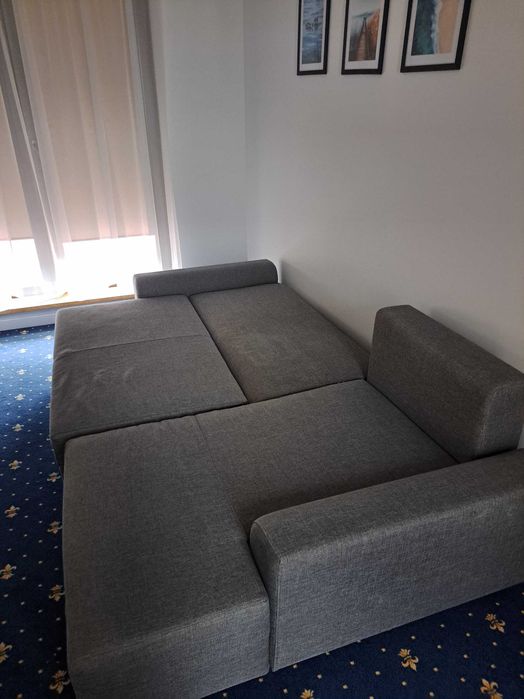 Łóżko narożne szare, kanapa