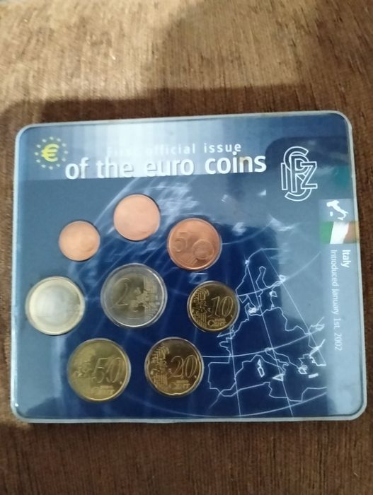 Włochy 2002 zestaw monet 1 cent do 2 euro