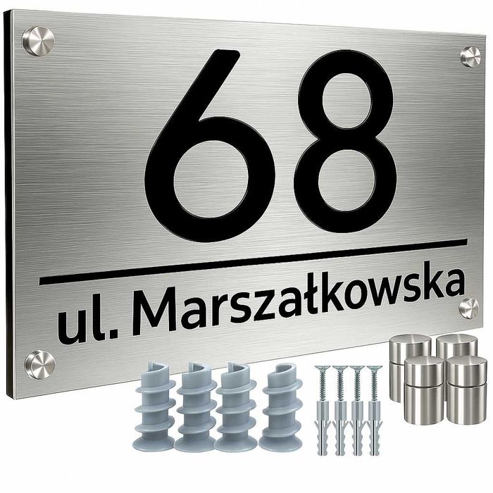 Numer na Dom Tabliczka Adresowa z numerem domu Nierdzewny numer domu