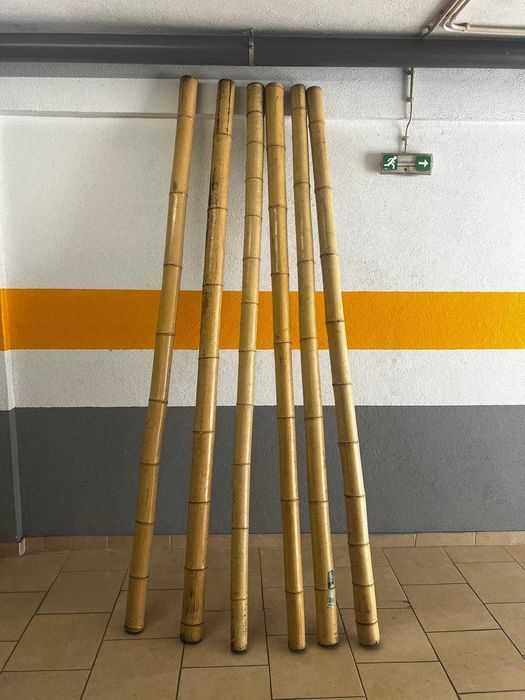 6 bamboo poles in excellent condition (240 cm / 10 cm)