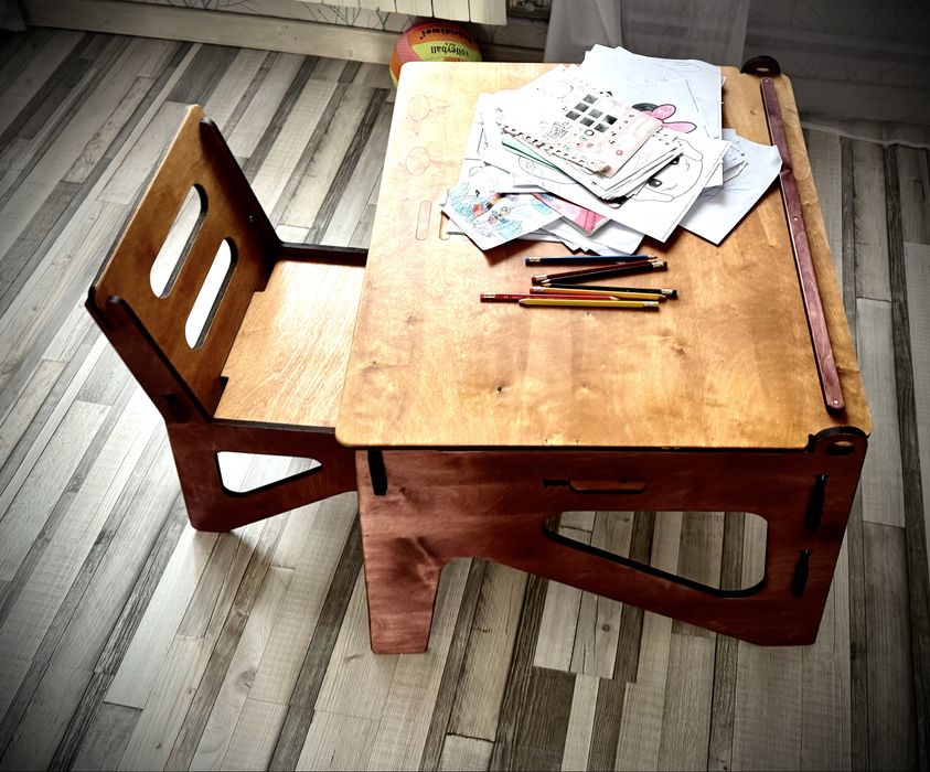 Stolik 100% drewniany z krzesłem, dzieciecy (nie hdf/mdf/czy wiórowa)