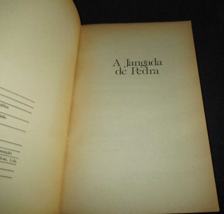 Livro A Jangada de Pedra José Saramago 1ª edição 1986