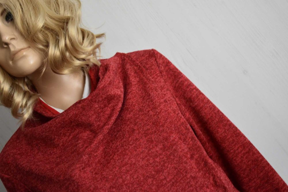 Sweter S M 36 kardigan asymetryczny długi płaszcz sweterek melanż