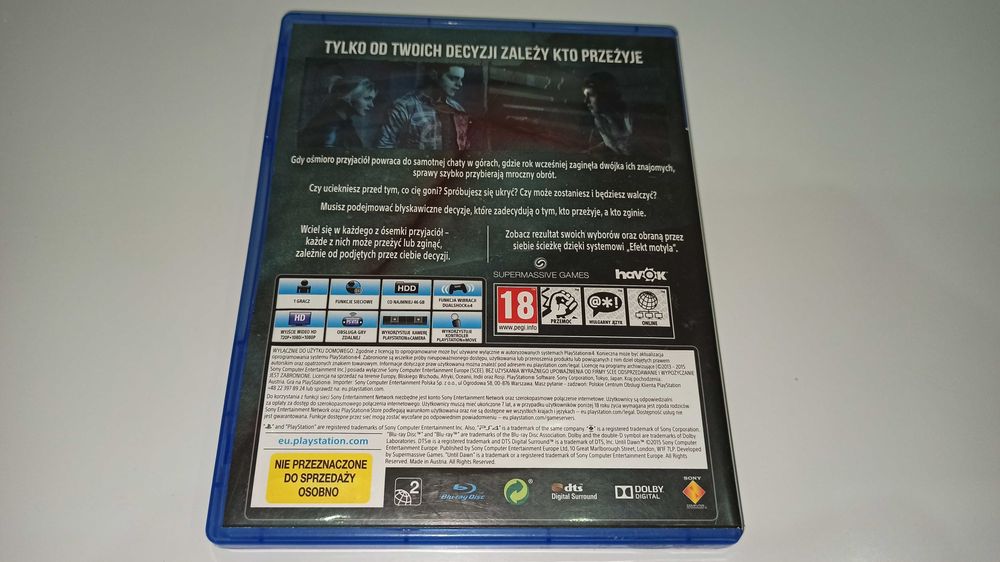 ps4 UNTIL DAWN PL mówią po polsku, horror z wieloma zakończeniami PREM