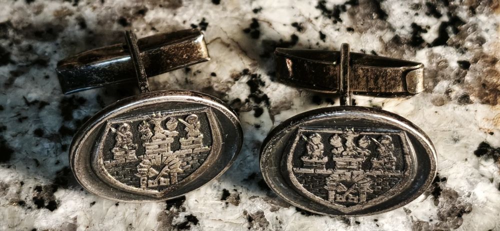 Spinki do mankietów, herb poznania, punca srebro