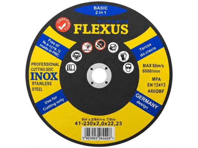 Tarcza tarcze do cięcia metalu INOX 230x2.0 FLEXUS BASIC 230 x 2,0