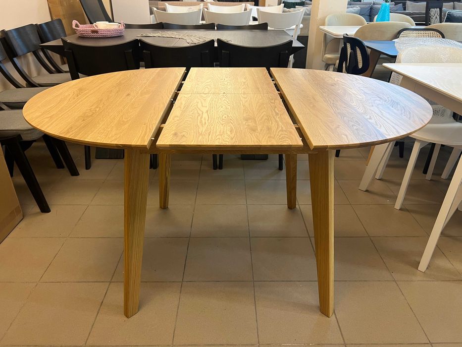 Стіл Соренто Д100+40 кухонний круглий розкладний дубовий на кухню дуб