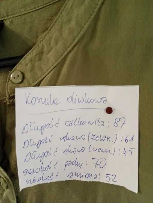 Koszula damska długa oliwkowa khaki 50/52/54
