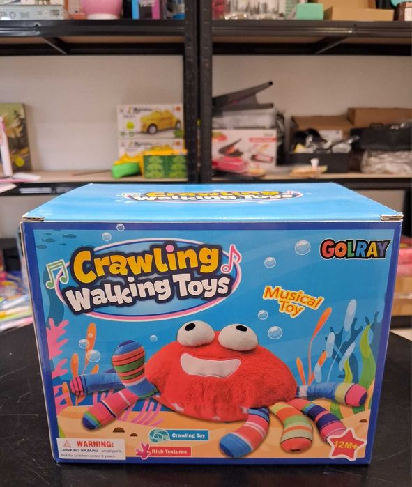 Sensoryczna zabawka krab, podskakujący. Turlający, uciekający