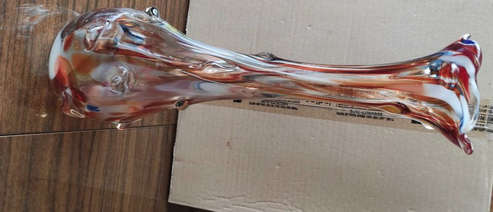 wazon sękacz z Prl-u kolorowe szkło wysokość 40,5cm