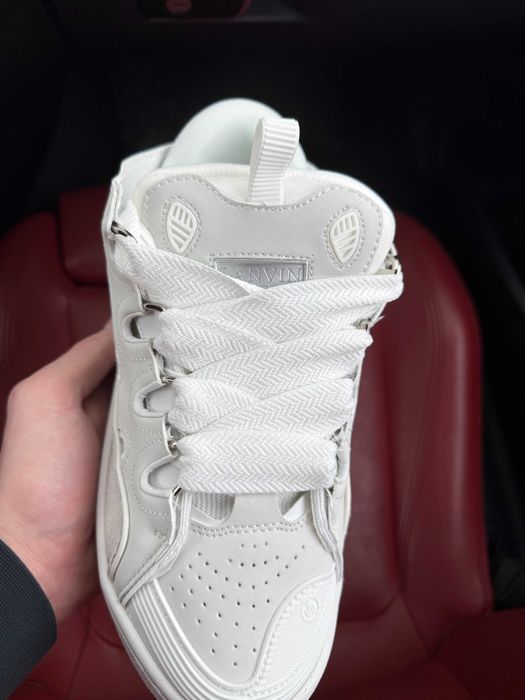 (ОПЛАТА ПІСЛЯ ОГЛЯДУ)Lanvin Curb Sneakers All White Менш Дуті