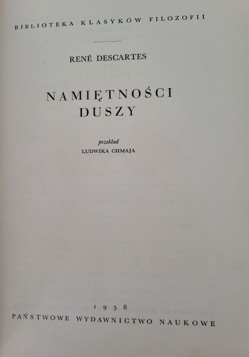 Namiętności duszy - René Descartes