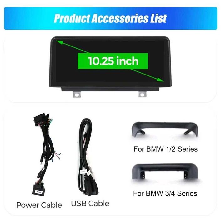 Rádio Linux Android Auto Carplay BMW Série 1 2 3 4 de 2012 a 2016 Sitema NBT (NOVO)