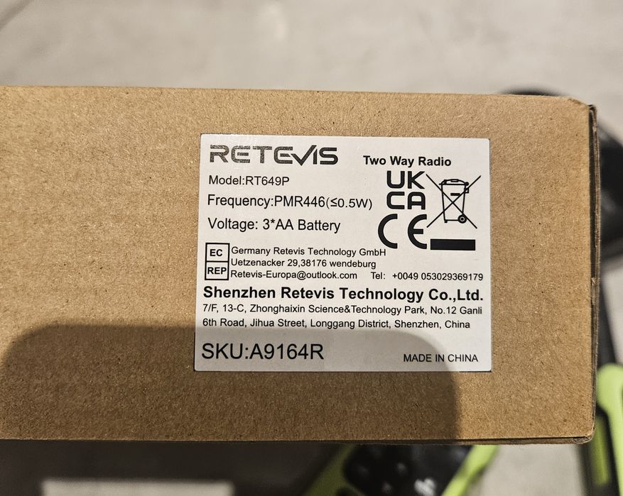 Krótkofalówki Retevis RT649P waterproof