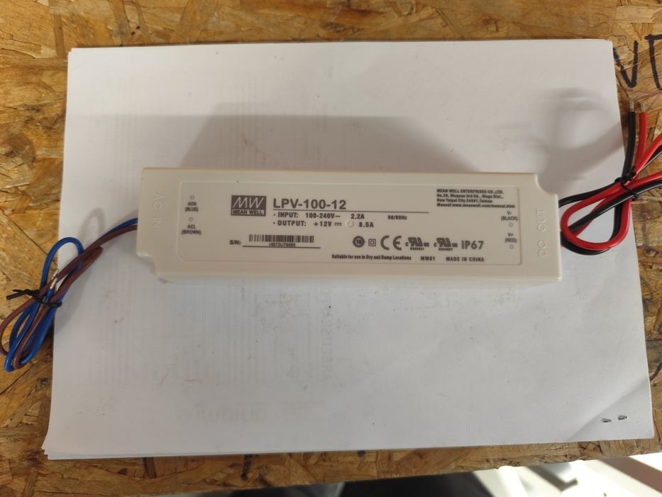 Mean Well LPV 100 12 12V 8.5A 100W IP67 zasilacz LED nowy