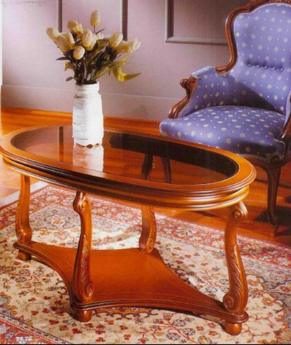 Столик журнальний Galimberti Tavolini Італія із скла та натурал дерева