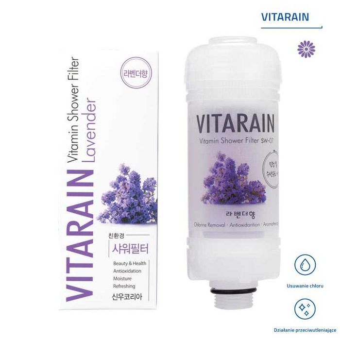 Filtr do wody prysznicowy z witaminą C Vitarain SW-07 Lawenda