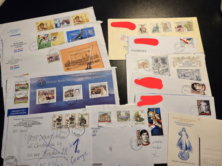 Zestaw całości, FDC, całostek. Znaczki