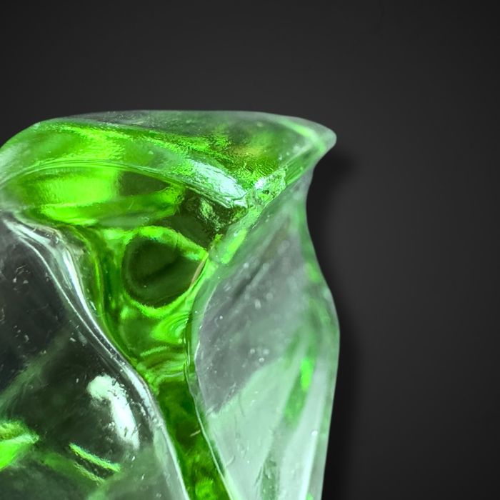 Pojemnik bomboniera szkło vintage art deco zielona b51/02282